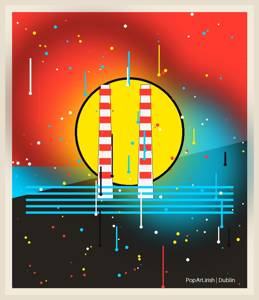 Poolbeg Stacks in Acid Halftone