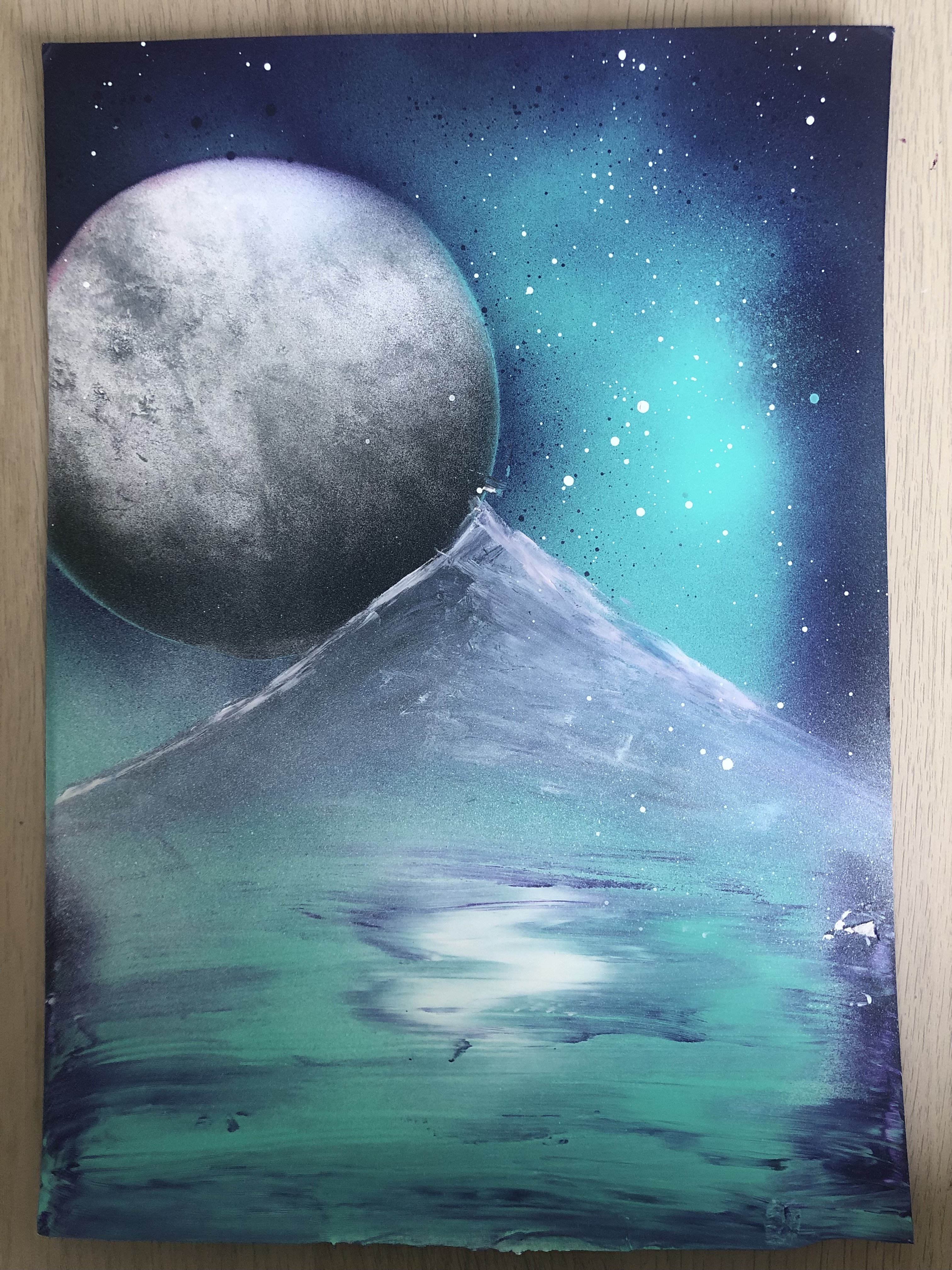 Turquoise Lake at Night